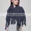 New Design Solid Color Plain Thich Tassel Women Fashion Acrylic Shawl