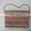 Fashion women day clutch handbag straw weave with chain shoulder strap