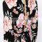 floral printed women dress long sleeves women dress OEM service