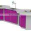 With reagent rack and sink galvanized steel lab bench