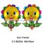 2016New arrival emoji foil balloon sunflower shaped helium balloon for party decoration