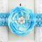 Handmade Knit Crochet Flower Headband, Hand Wide Crochet Headbands