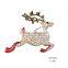 Latest Korean Brooch Design Animal Rhinestone Brooches Sika Deer Shaped Brooch