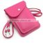 Universal PU Leather Two Layers Mobile Phone Pouch with Shoulder Strap