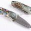 OEM Damascus Small abalone pure copper folding knife