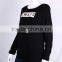 Womens' round neck long sleeve pullover knitted sweater with jacquard&letters