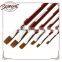 Free sample long wooden handle nylon hair professional artist oil painting brush set,6pcs flat flat art paint brush set