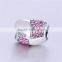 X142 Tibetan Silver Heart Charms Findings, Pave Amethyst Diamond Love Heart Charms