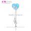 Hot Sale Blue Enamel Solid S925 Heart Silver Plated Bell Couple Bracelet Key Lock Personal Long Chains SlideCharms Pendants