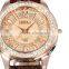 Ladies Women Bling Diamond Princess Fashion Leather Strap Quartz Wrist Watch For Gilrs