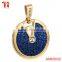 Luxury best friend forever zircon pendant for girls, genuine stingray leather pendant 18k gold plated necklace jewelry