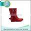 Customised designs Removable Waterproof red rubber boots with zipper