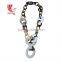 Eye-catching horn necklace, natural and lacquer finish, water buffalo horn