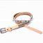 New Designed Fashion Rivet Decorated Lady Thin PU Waist Belt