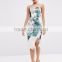 women's Asymmetric Print Bandeau knee length Dress