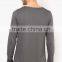 Fashion custom cotton v neck long sleeve t shirt