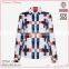 New ladies' fashion long sleeves allover print high quality and direct manufacture ladies basic blouse