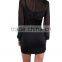 2015 fashion ladies black studded bodycon dress