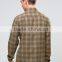 Plus Size Long Sleeve Button Down Collar Mens Pre-Shrunk 100% Cotton Comfortable Casual Khaki Check Printing Shirts