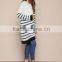 MGOO 2016 New Arrival Fuzzy White Striped Cardigan Women Knit Tops Cashmere Sweaters Women Clothing