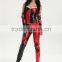 instyles Black&red PVC Leather Sexy Wet Look Catsuit Zip Shiny Rompers Clubwear Bodysuit