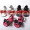 genuine leather girl summer moccasins, bow design baby shoes