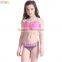 Kids Branded Zigzag Print Bandeau Bikini Swimwear