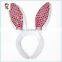 Easter White Fur Sparkle Bling Rabbit Bunny Ear Party Headbands HPC-0702