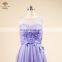 2017 Gorgeous Tulle Handmade Ruching Batterfly Bottom Plus Size Purple Prom Dress