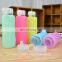 best price hot sale cute small glass water bottle with colorful silicone sleeve