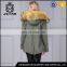Military short style fashon fur lined parka fur raccoon jacket