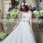 Glamorous Sweetheart Sleeveless Beaded Belt Lace-Up Court Train Organza Wedding Dresses SQS040