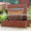 Decorative weathered CORTEN steel garden water fountain design