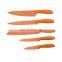 Creative style rubber soft handle non stick coating kitchen knife set