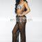 Women Mesh Hollow Out Knitted Drawstring Sexy See-through Loose Holiday Beach Pants Cover Up Summer Bikini Casual Trousers