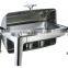 Roll Top Rectangle Stainless Steel Buffet Chafer Dish