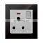 Type 86 UK/EU Standard TV Wall Socket Gold/Red/Blcak Tempered Glass Panel 86*86mm Socketes and Switches Electrical 16A