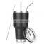 30 oz wholesale polishing black stainless steel double wall vacuum insulated tumbler with straw
