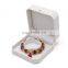 Custom Elegant Pu Leather White Color Ring Pendant Earrings Box