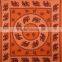 Indian Tapestry Cotton Orange Brown Mandala Elephants Vintage Wall Hanging Tapestries Throw Bedsheet