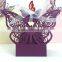Wholesale Korean Laser Cut Butterfly Candy Box Wedding Invitation With Ribbon