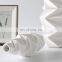 Wholesale Vase Jarrones Decorativos Origami Shapoed Prismatic White Small Ceramic Vase For Korean Decoration Home Decor