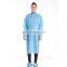 Factory Produce Patient Gown Disposable Blue Gown PPE Gown With Kinted Cuffs And Elastic Cuffs