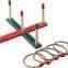 Quoits Wooden Set Ring Toss Game Perfect Toy for Outside Garden With Wood Pegs and Rope Hoops