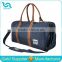 Navy Blue Durable Polyester Travel Bag With Shoe Compartment Fancy Travel Duffel Bag With Adjustable Shoulder Strap