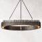 Modern large simple upscale luxury vintage solid brass ring chandeliers lighting for restaurant home living dining room