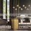 Custom Eclatant Modern Brass k9 Crystal Glass  LED linear Chandelier For Living Room Restaurant Hotel Home Office Decor