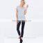 New arrival t shirt design with high quality China OEM manufactuer women blank v-neck t shirt wholesale TS036