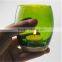 colorful egg shape glass candle holder tealight