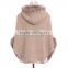QD30544 Fashion Wool and Acrylic Knit Sweater Poncho Shawl with Raccoon Fur Collar Newest Fur Goods 2014